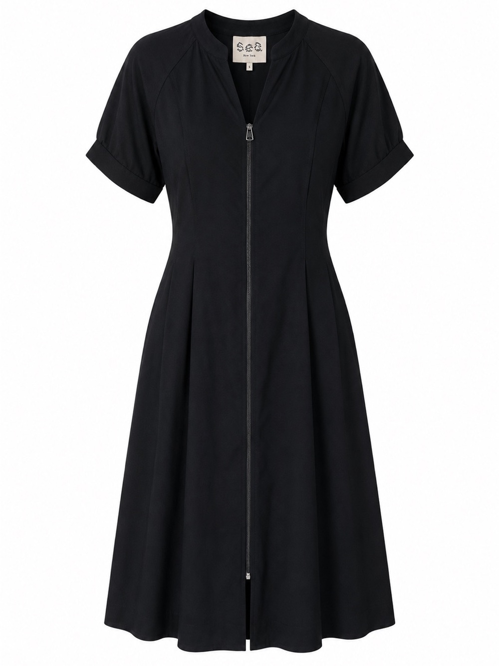 See By Chloe Black Zip-Front A-Line Dress